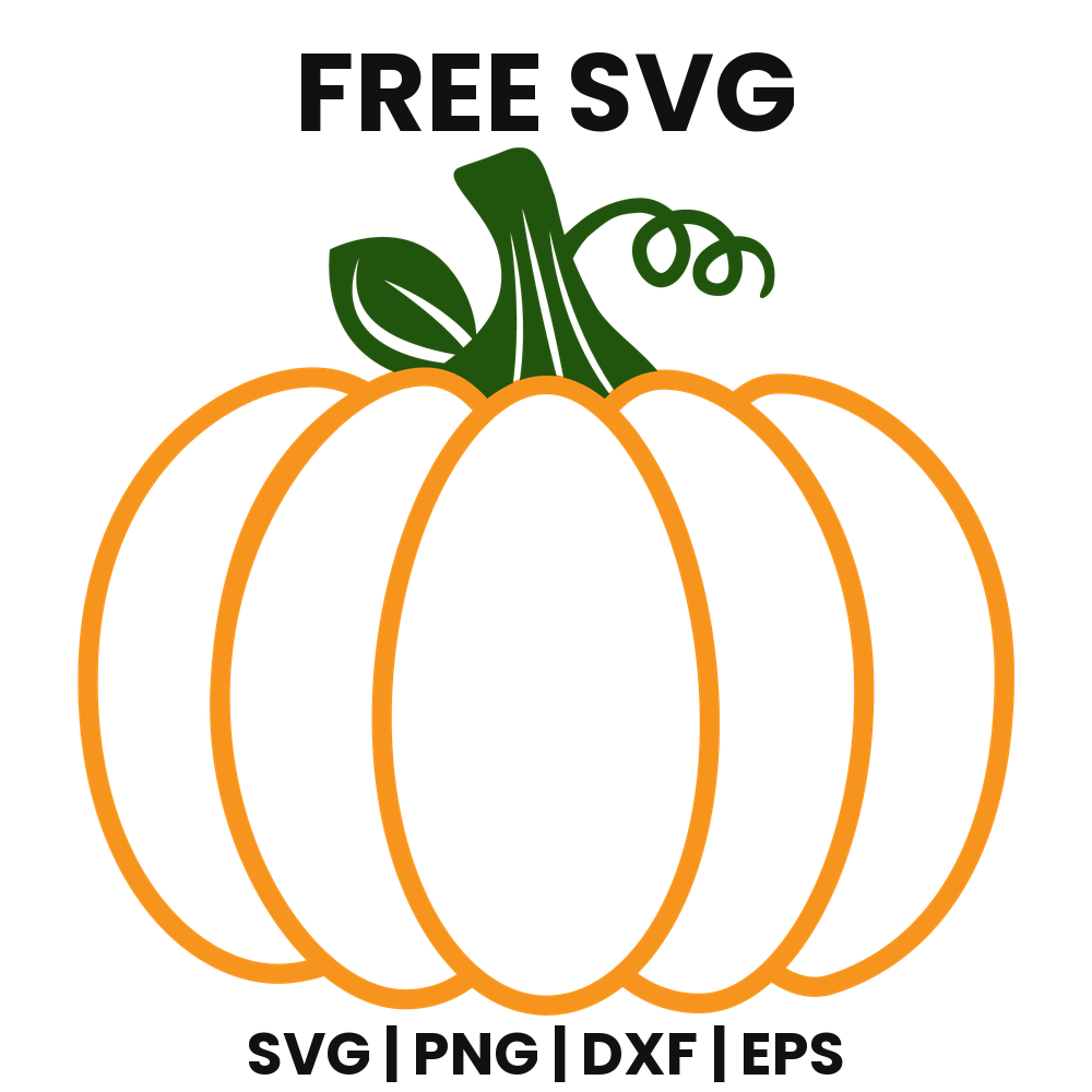Outline Pumpkin SVG Free – Orange Vine Pumpkin Cut File-8SVG
