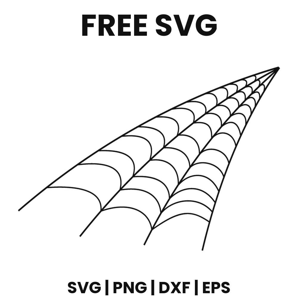 Wide Spiderweb SVG Free – Fan Style Corner Web Cut File