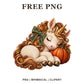 Whimsical Autumn Pumpkin Dream Unicorn Clipart PNG
