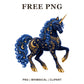 Whimsical Celestial Velvet Unicorn Clipart PNG