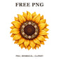 Whimsical Embroidered Bloom Sunflower Clipart PNG