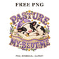 Whimsical Pasture Bedtime Cow Clipart PNG