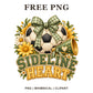 Whimsical Sideline Heart Soccer Clipart PNG