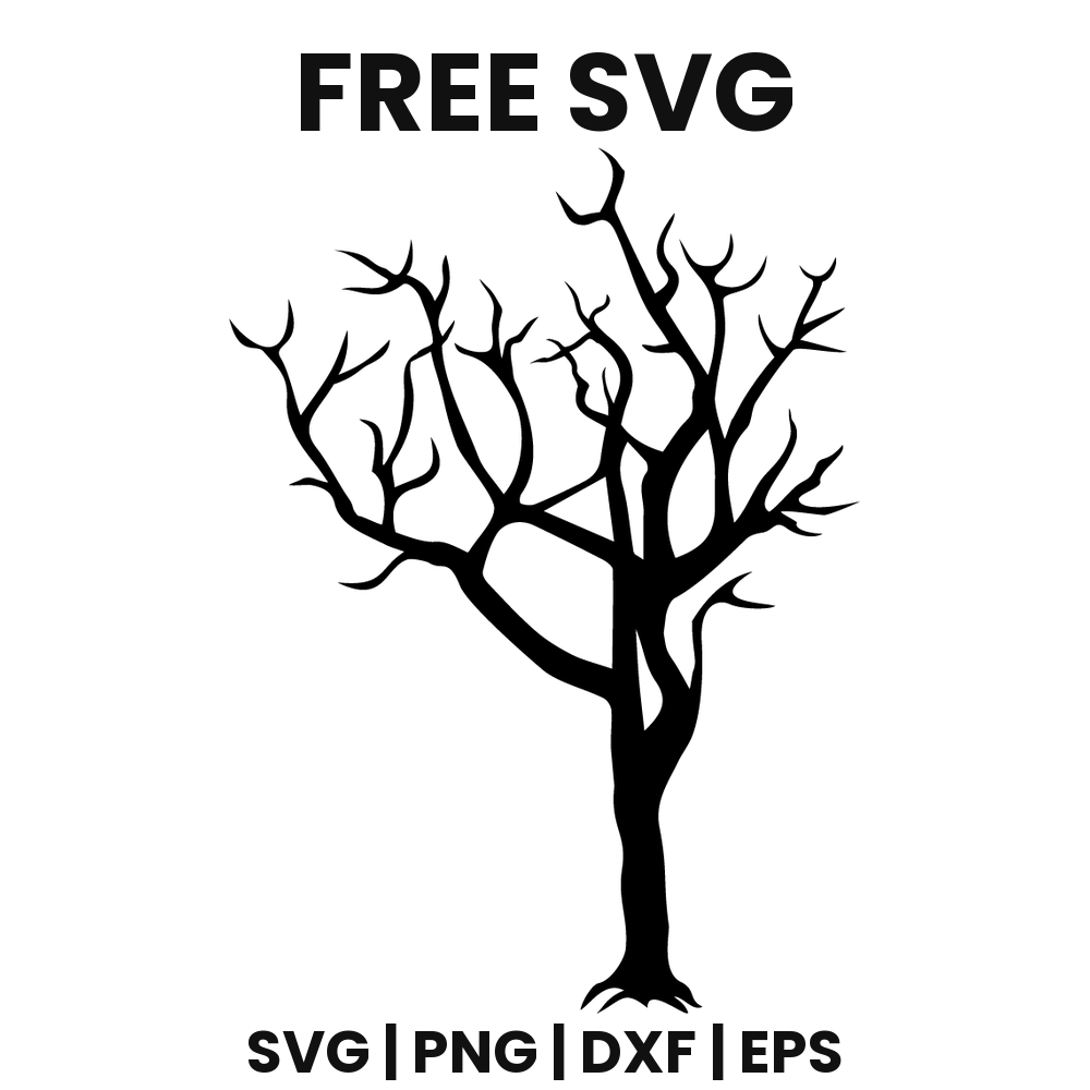 Bare Tree SVG Free – Leafless Branch Silhouette for Cricut-8SVG