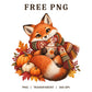 Cozy Fox Coffee Mug Autumn Pumpkins Scarf PNG-8SVG