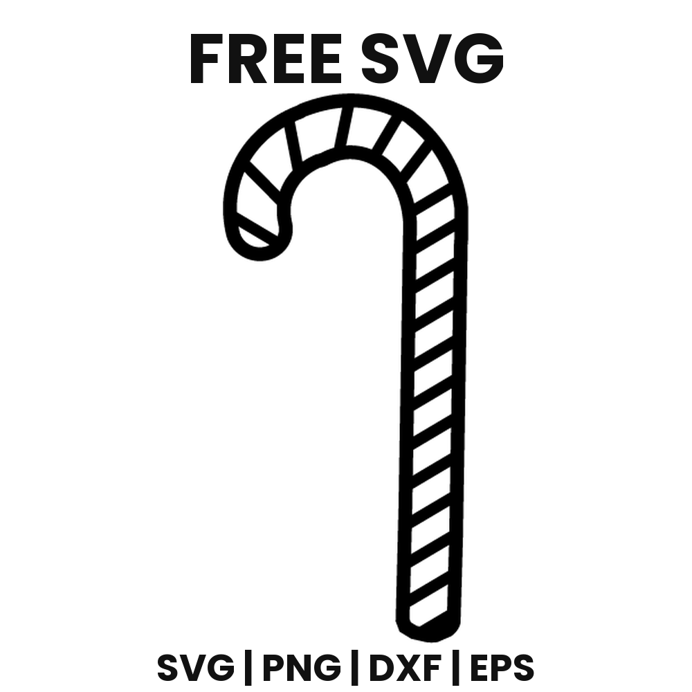 Striped Candy Cane SVG Free – Halloween Candy Cut File