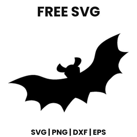 Open Wing Bat SVG Free – Wide Wingspan Halloween Bat Silhouette-8SVG