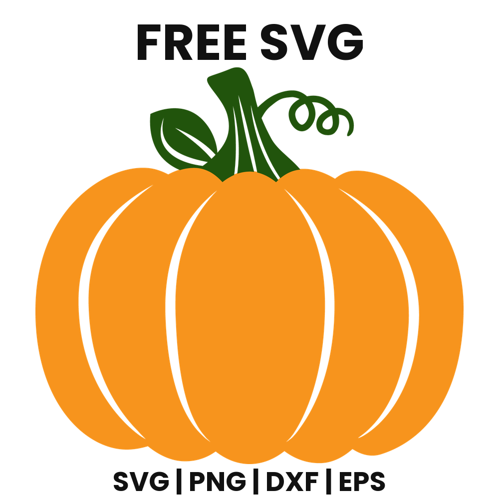 Ribbed Orange Pumpkin SVG Free – Classic Vine Pumpkin Cut File-8SVG