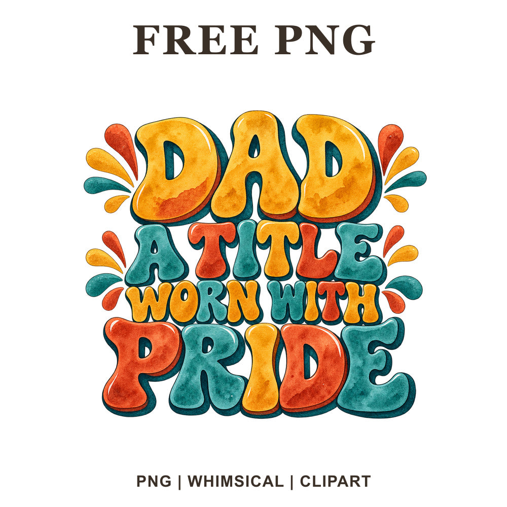 Whimsical Dad Retro Dad Clipart PNG