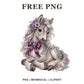 Whimsical Lavender Grey Horse Clipart PNG