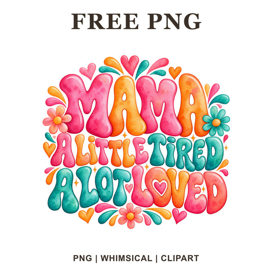 Whimsical Mama Retro Mama Clipart PNG