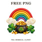 Whimsical Rainbow Gold St Patricks Day Clipart PNG