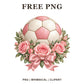 Whimsical Rose Garden Soccer Ball Clipart PNG