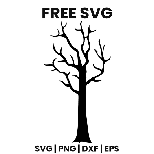 Dead Tree SVG Free – Tall Creepy Halloween Tree Silhouette-8SVG