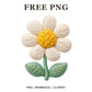 Whimsical Embroidered Daisy Clipart PNG-8SVG