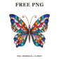 Whimsical Stained Glass Butterfly Clipart PNG