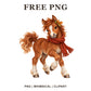 Whimsical Autumn Copper Horse Clipart PNG