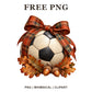 Whimsical Autumn Harvest Soccer Ball Clipart PNG