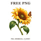 Whimsical Butterfly Petals Sunflower Clipart PNG