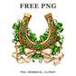 Whimsical Celtic Horseshoe St Patricks Day Clipart PNG