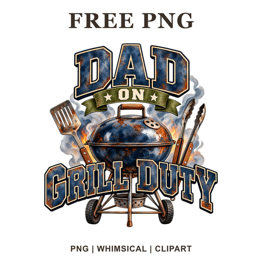 Whimsical Dad Grill Dad Clipart PNG