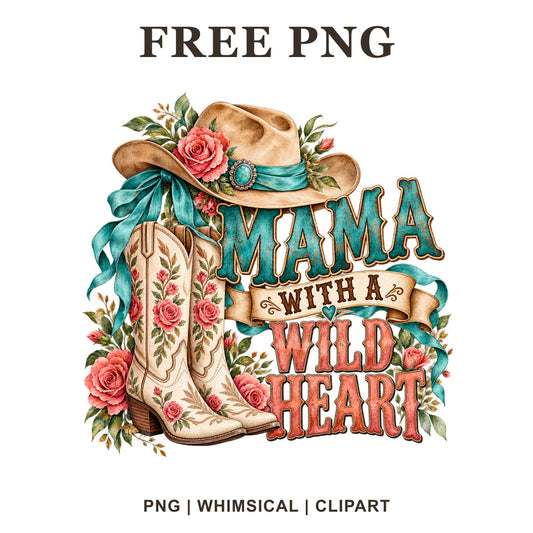Whimsical Mama Western Mama Clipart PNG