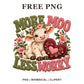 Whimsical Moo Love Cow Clipart PNG