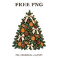 Whimsical Rustic Pinecones Christmas Tree Clipart PNG