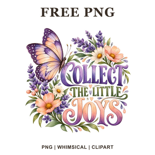 Whimsical Small Joys Mug Sublimation Design Clipart PNG