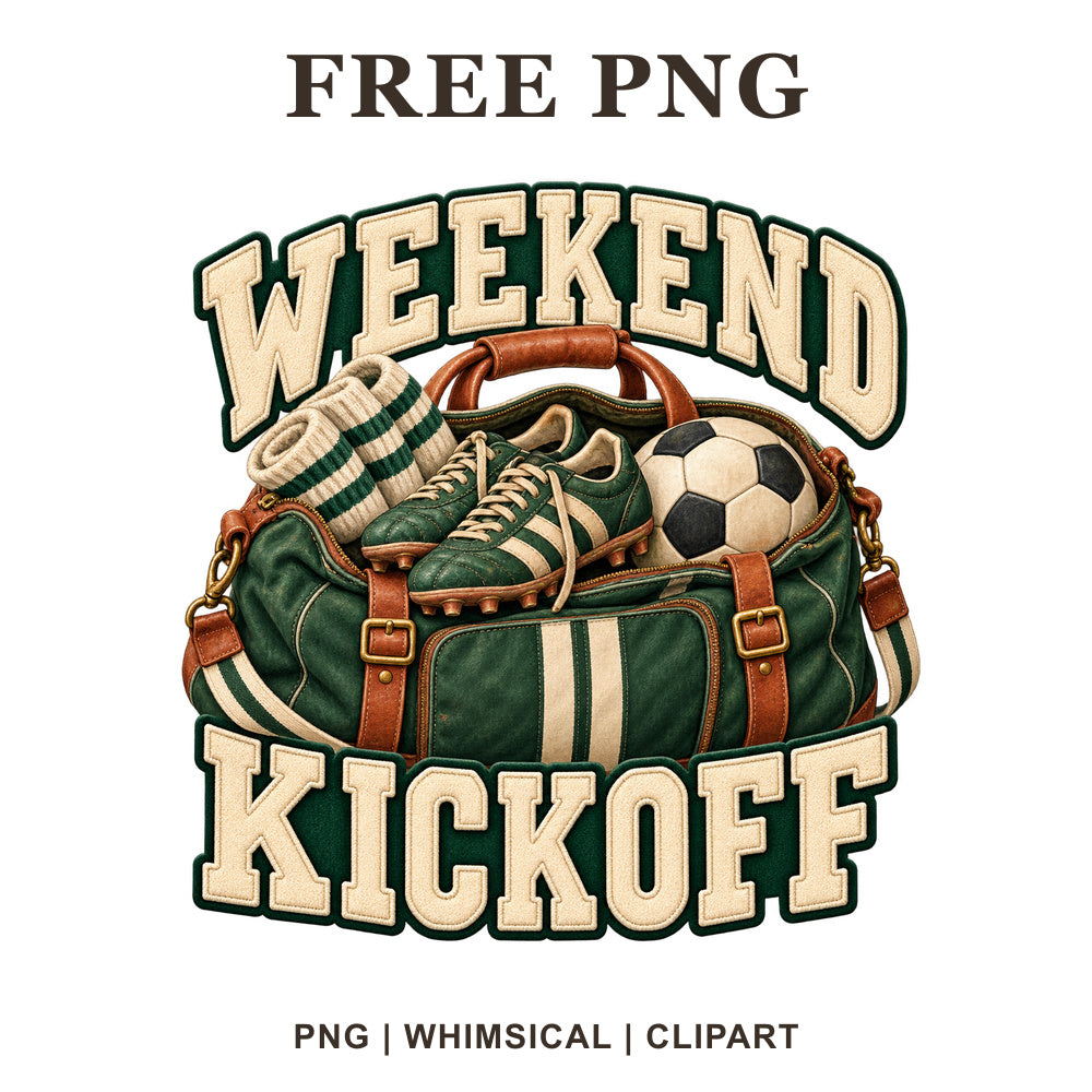 Whimsical Weekend Kickoff Soccer Clipart PNG