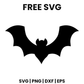 Arched Wing Bat SVG Free – Halloween Bat Silhouette Cut File