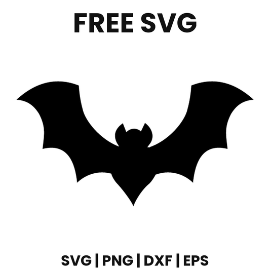Arched Wing Bat SVG Free – Halloween Bat Silhouette Cut File-8SVG