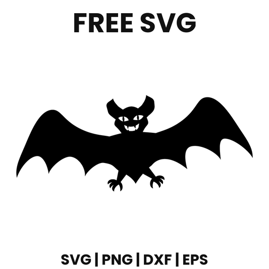 Fanged Bat SVG Free – Devil Wing Halloween Bat Cut File-8SVG