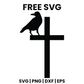 Crow Cross SVG Free – Grave Cross With Crow Cut File