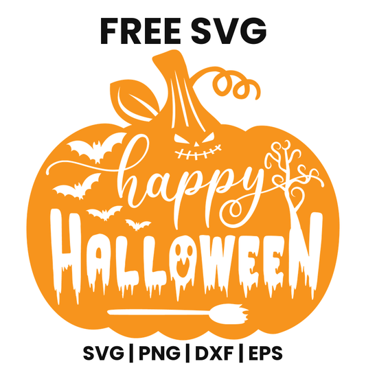 Pumpkin Word Art SVG Free – Happy Halloween Cut File-8SVG