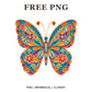 Whimsical Paper Quilling Butterfly Clipart PNG