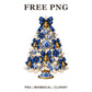 Whimsical Blue Porcelain Christmas Tree Clipart PNG