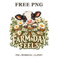 Whimsical Farm Day Cow Clipart PNG