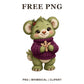 Whimsical Pistachio Bear Green Creature Clipart PNG
