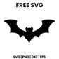 Pointed Bat SVG Free – Sharp Wing Halloween Bat Silhouette