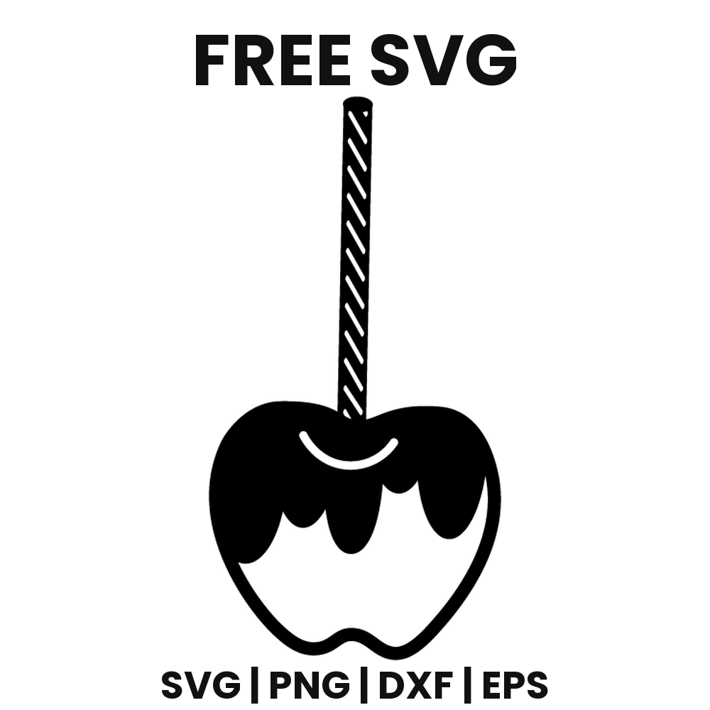 Candy Apple SVG Free – Halloween Toffee Apple Cut File