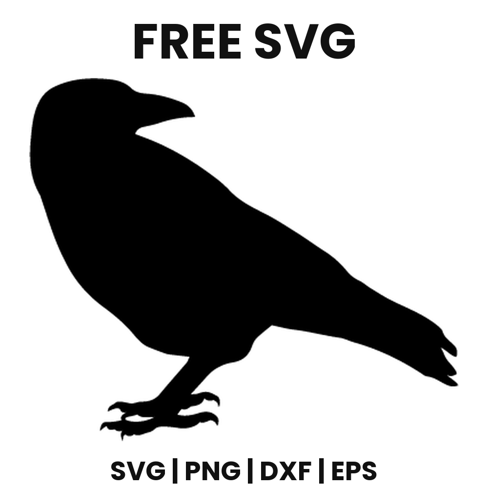 Big Crow SVG Free – Bold Blackbird Silhouette Cut File