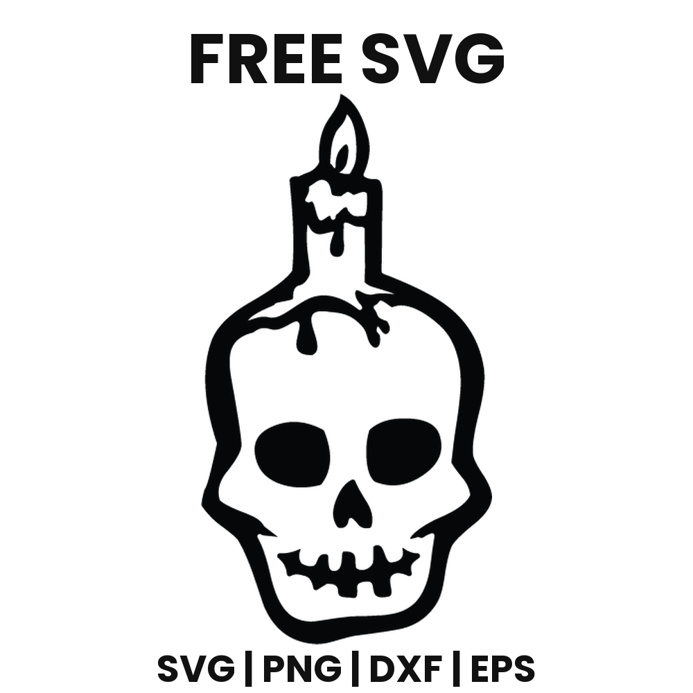 Skull Candle SVG Free – Melting Candle Skull Cut File