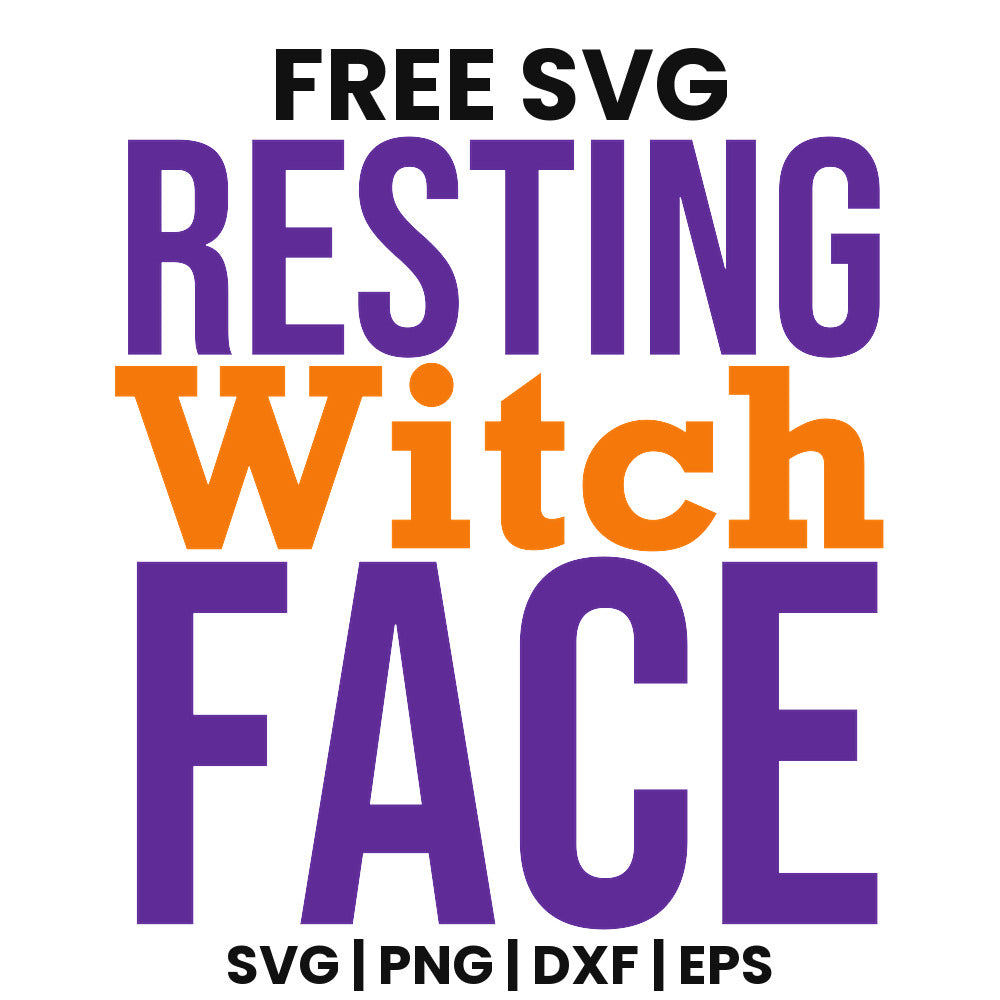 Resting Witch Face SVG Free – Funny Witch Halloween Design