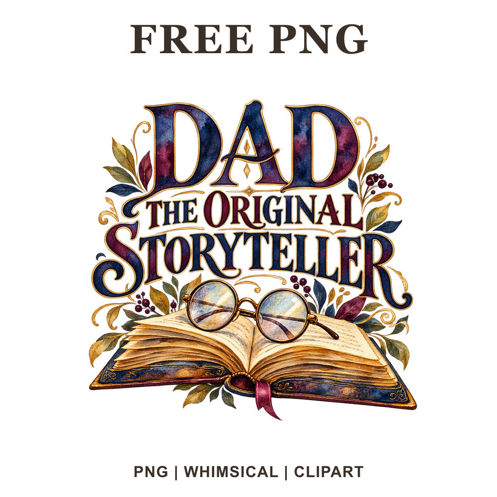 Whimsical Dad Book Dad Clipart PNG