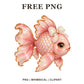 Whimsical Pink Pearl Fish Clipart PNG
