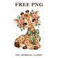 Whimsical Rose Garden Giraffe Clipart PNG-8SVG