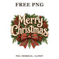 Whimsical Rustic Woodland Merry Christmas Clipart PNG