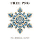 Whimsical Snowflake Lace Winter Clipart PNG