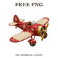 Whimsical Winter Red Airplane Clipart PNG